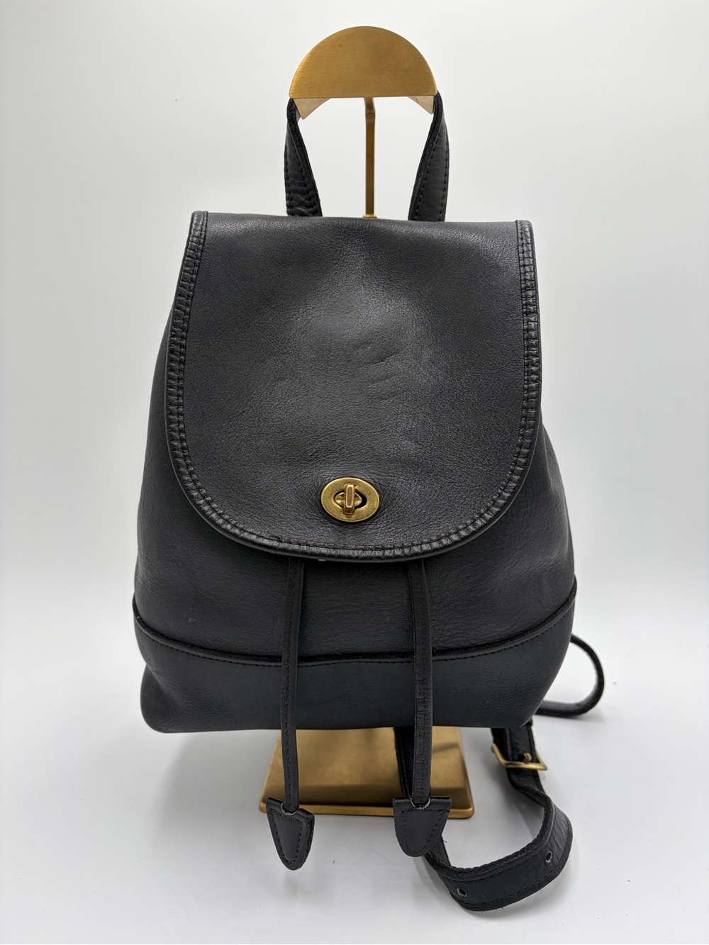 Vintage Coach 9791 Daypack Black Leather Backpack 2000 Double Stamp Creed